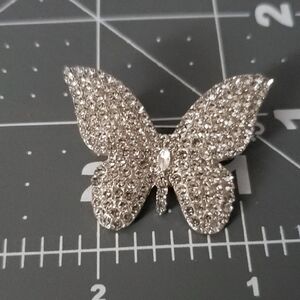 Elegant Silver Butterfly Brooch